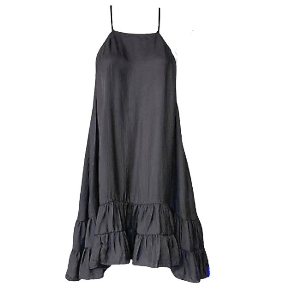 Free People Intimately Dark Gray Tiered Hem Slip Dress Size XS